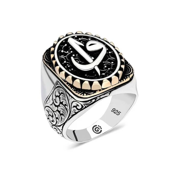 Gümüş Elif Vav Oval Erkek Yüzük  SL4597 ürün görseli