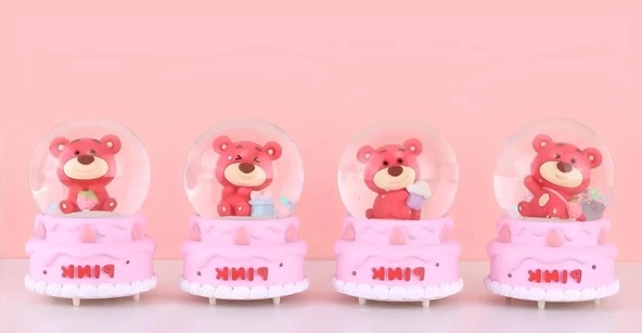 Ayıcıklı Işıklı Kar Küresi 7 Cm Alk3102 ürün görseli