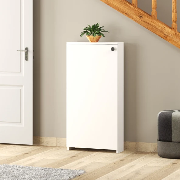 ED PET DİZAYN Braga Kapaklı Ayakkabılık. Geniş iç Hacim. 60x120 cm Beyaz - 2