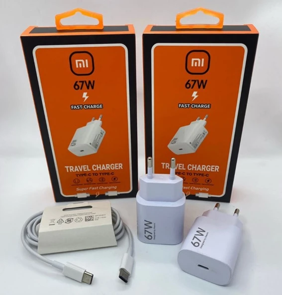 67 W Type-C to Type-C Şarj Cihazı Seti Xiaomi Kablo ve Adaptör Şarj Aleti Seti - 2