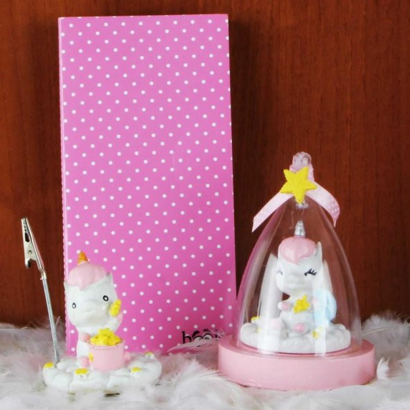 Unicorn Fanus Biblo Unicorn Notluk Pembe Puantiyeli Not Defteri