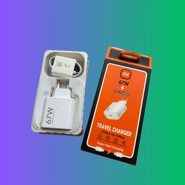 67 W Type-C to Type-C Şarj Cihazı Seti Xiaomi Kablo ve Adaptör Şarj Aleti Seti - 3