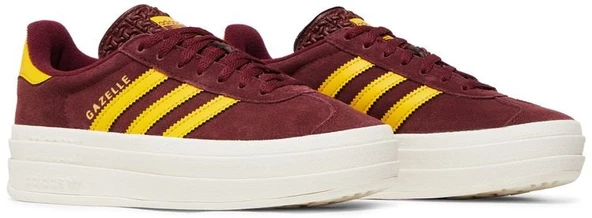 Adidas Gazelle Bold Burgundy Yellow Womens Spor Ayakkabı - 8