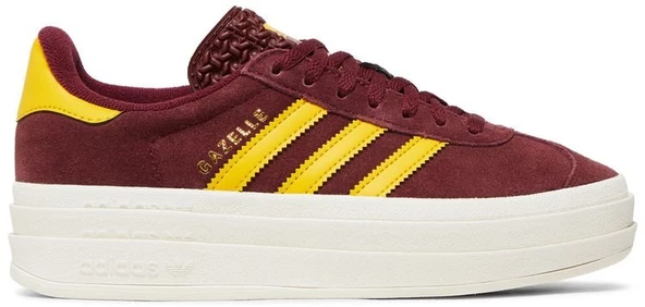 Adidas Gazelle Bold Burgundy Yellow Womens Spor Ayakkabı