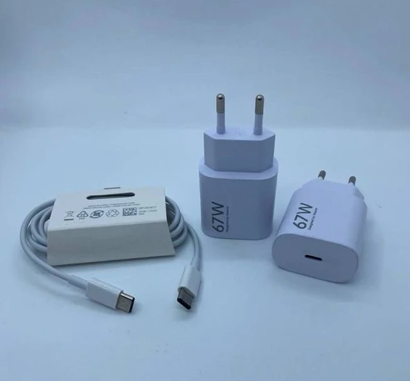 67 W Type-C to Type-C Şarj Cihazı Seti Xiaomi Kablo ve Adaptör Şarj Aleti Seti