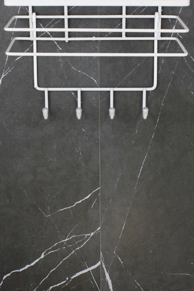 Lif Askılığı - Tüm Şampuanlıklara Uyumlu Paslanmaz Banyo Köşeliği Askısı Düzenleyici Havluluk - Resim 2