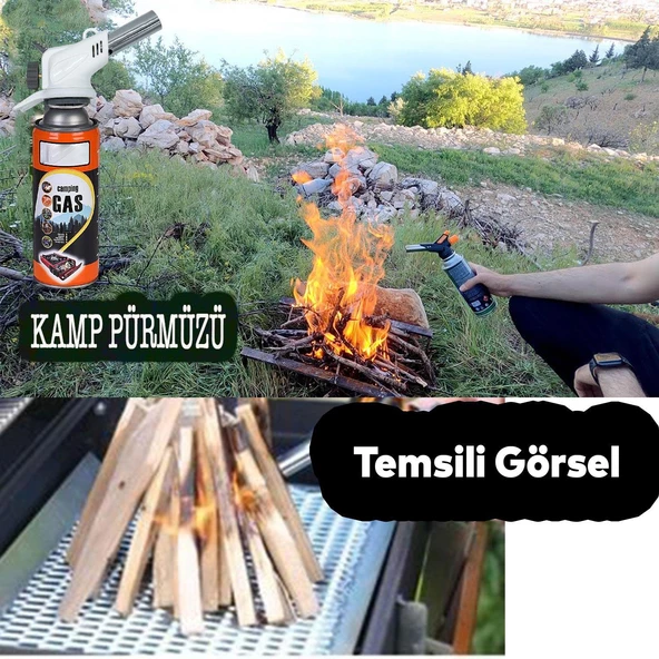 Kamp Gazı Bütan Propan Gaz Tüpü Portatif Ocak Kartuşu Tek kullanımlık Pürmüz 400 ml 1 Adet - 2