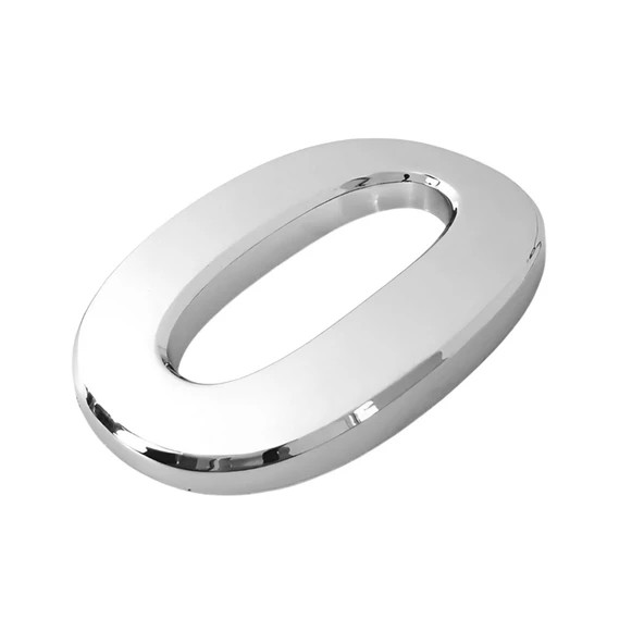 Yapışkanlı Kapı Numarası Küçük Boy 50 mm 5 cm Numara 0 Rakam Sıfır Sayı Krom Renk Numaralar 1 Adet - 5