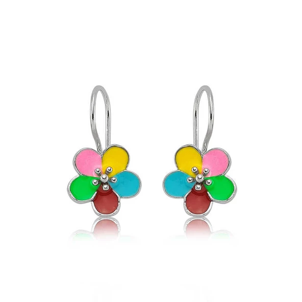 Gümüş Sallantılı Çiçek Çocuk Küpesi SL4703 ürün görseli