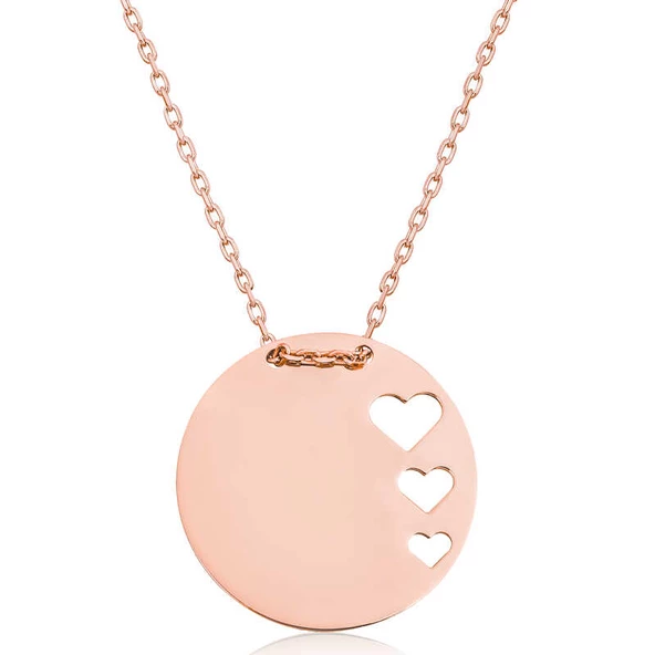 Gümüş Rose Çember Kalp Kadın Kolye SL4638 ürün görseli