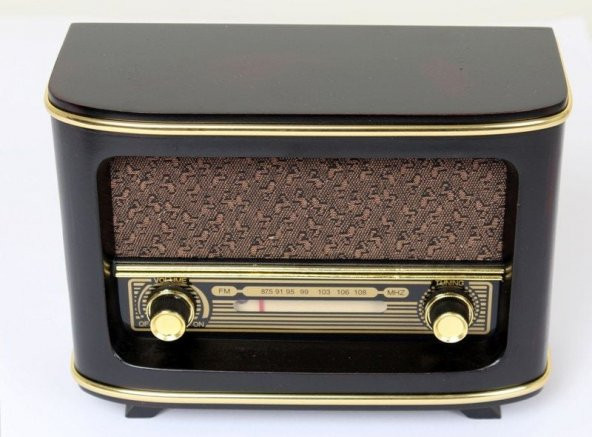 Nostaljik  Radyo Adaptörlü  Siyah İstanbul Model