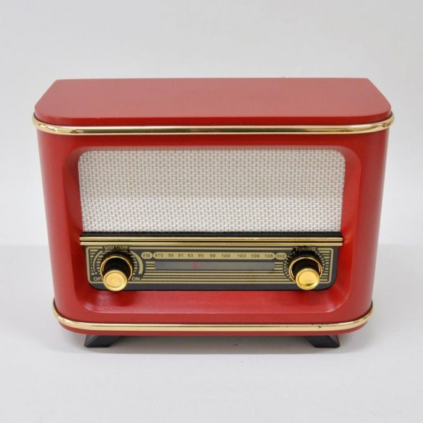 Nostaljik  Radyo Adaptörlü Kırmızı İstanbul Model
