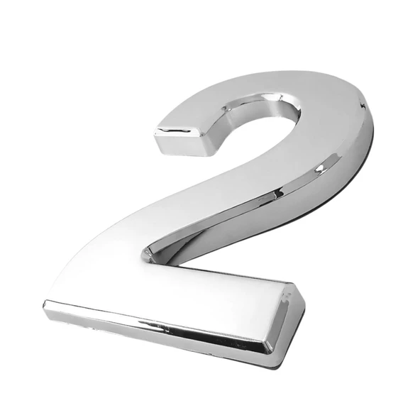 Yapışkanlı Kapı Numarası Küçük Boy 50 mm 5 cm Numara 2 Rakam İki Sayısı Krom Renk Numaralar 1 Adet - 5