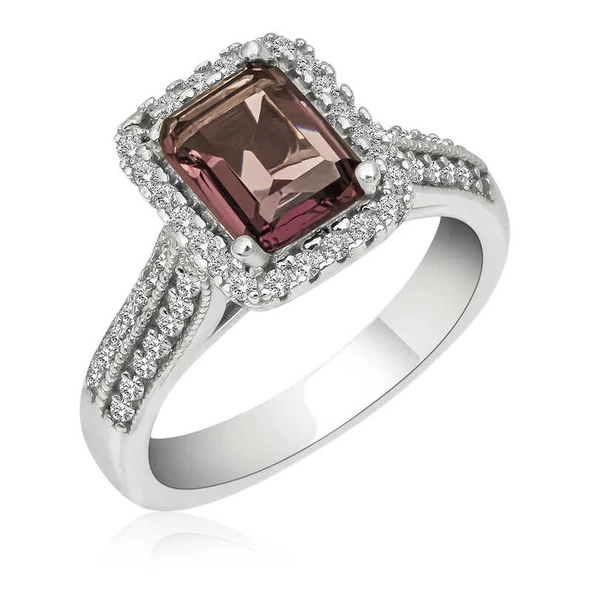 Gümüş Mor Baget Taşlı Kadın Yüzük SL4715 ürün görseli