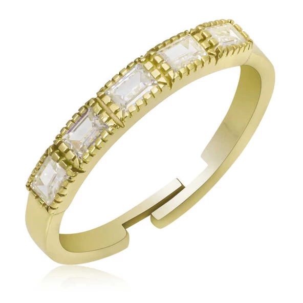 Gümüş Gold Ayarlanabilir Baget Kadın Yüzük  SL4970 ürün görseli