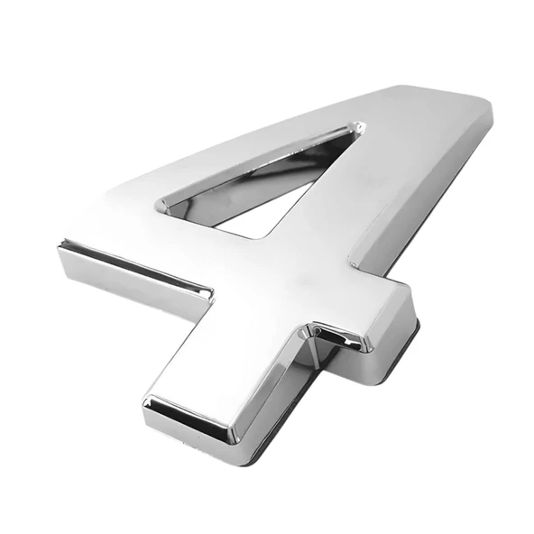 Yapışkanlı Kapı Numarası Küçük Boy 50 mm 5 cm Numara 4 Rakam Dört Sayısı Krom Renk Numaralar 1 Adet - 4