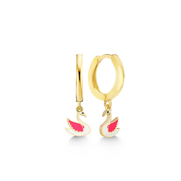 Gümüş Gold Kuğu Sallantılı Kadın Küpe SL5464 ürün görseli