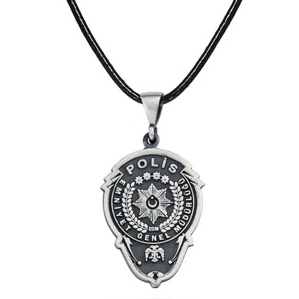 Gümüş Emniyet  Polis Armalı Kolye SL5188 - 2