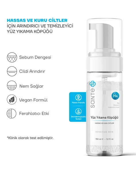 Sante Plus Gözenek Karşıtı Arındırıcı Yüz Yıkama Köpüğü 150 ML - 2