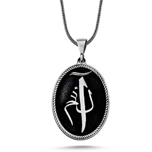 ​Gümüş Elif Lam Mim Kolye SL5223 - Resim 2