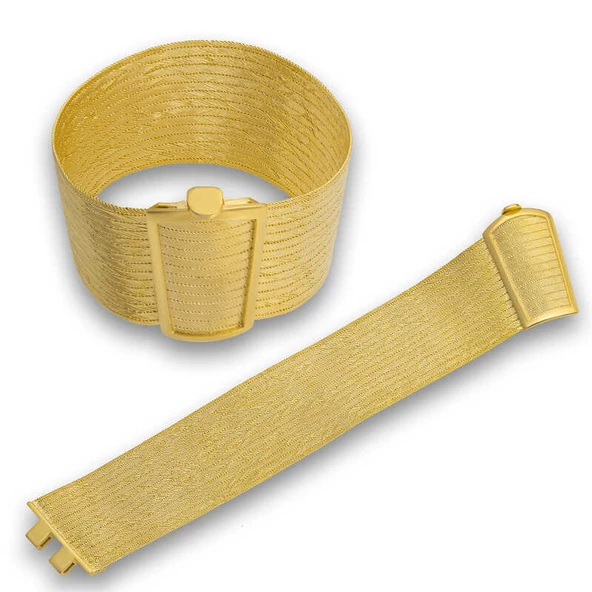 Gümüş Gold Trabzon Hasır Kadın Bileklik - Resim 11