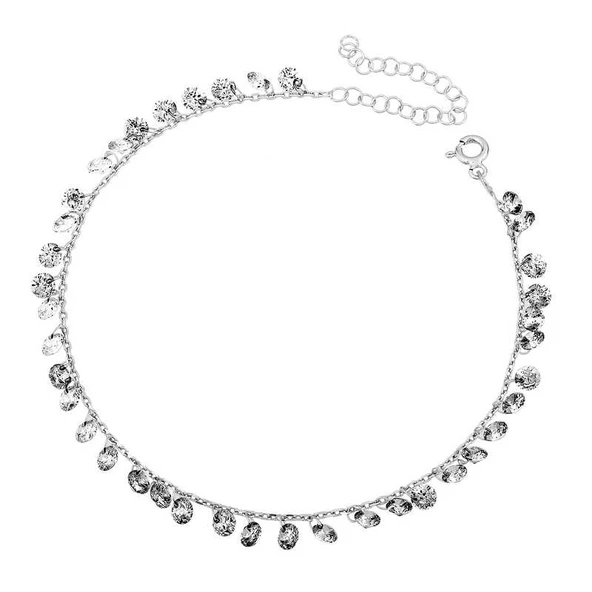 Gümüş Kristal Taşlı Halhal  SL5702