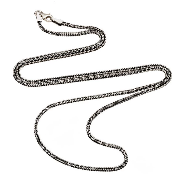 ​Gümüş 2 mm Tilki Kuyruğu 55 Cm Zincir SL5518 - 2