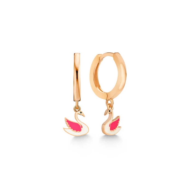 Gümüş Rose Kuğu Sallantılı Kadın Küpe SL5463 ürün görseli