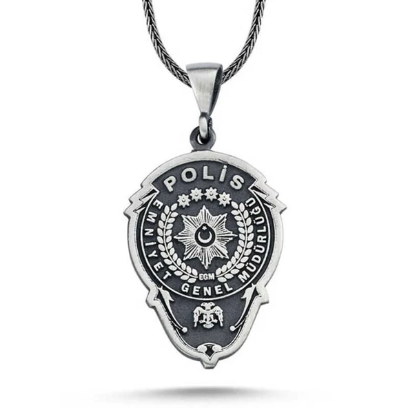 Gümüş Polis Armalı Kolye SL5249 - Resim 2