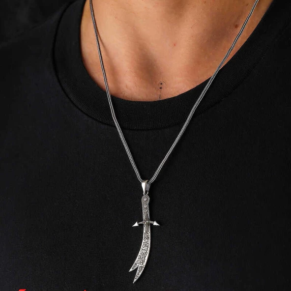 Gümüş Hz. Ali Zülfikar Kolye  SL5930