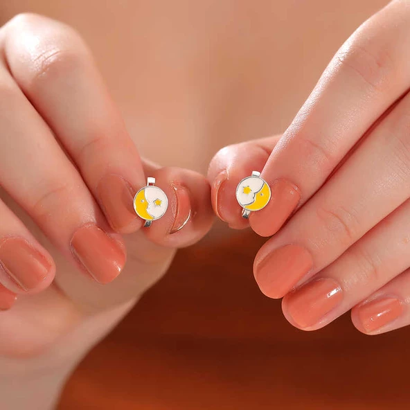 Gümüş Ay Yıldız Çocuk Küpesi SL6125 - Resim 2