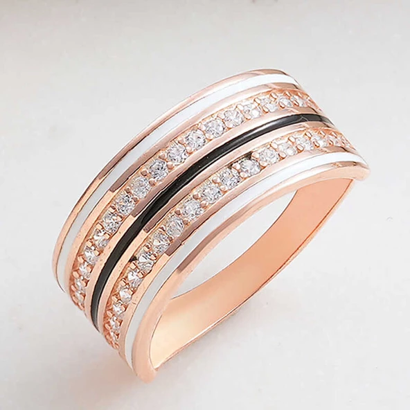 Gümüş Rose Zirkon Taşlı Kadın Yüzük  SL6202 ürün görseli