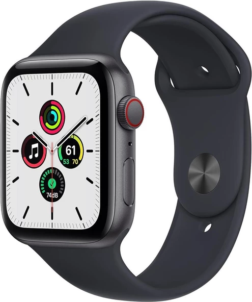 Apple Watch SE GPS + Cellular 44mm Uzay Grisi Alüminyum Kasa ve Spor Kordon Akıllı Saat - Outlet