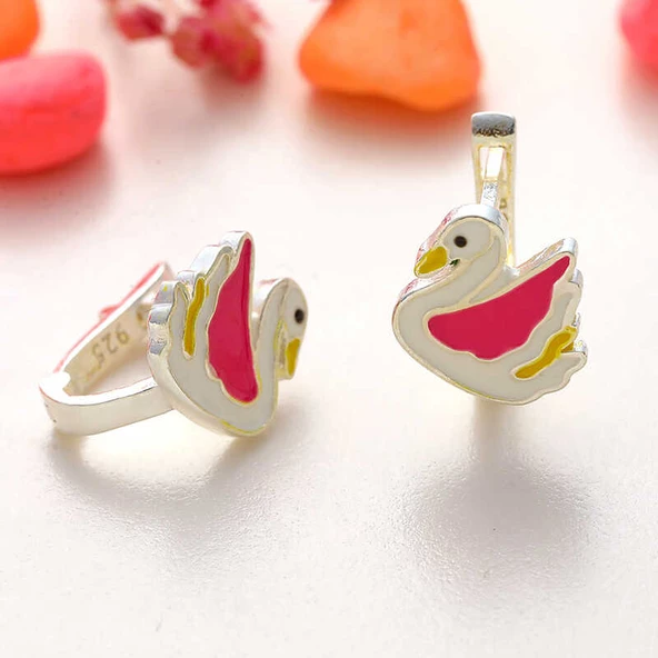 Gümüş Kuğu Çocuk Küpesi SL6115 ürün görseli