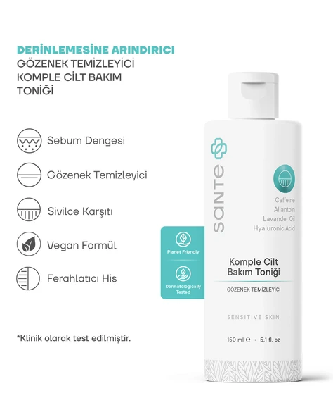 Sante Plus Arındırıcı Aydınlatıcı ve Gözenek Sıkılaştırıcı Tonik 150 ML - 2