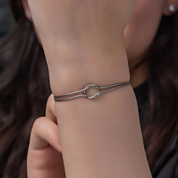 Gümüş Aşk Düğüm Kadın Bileklik SL6062 - Resim 8