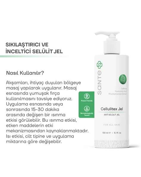 Sante Plus Selülit Karşıtı Sıkılaştırıcı Cellulitex Jel 150 ML - 4