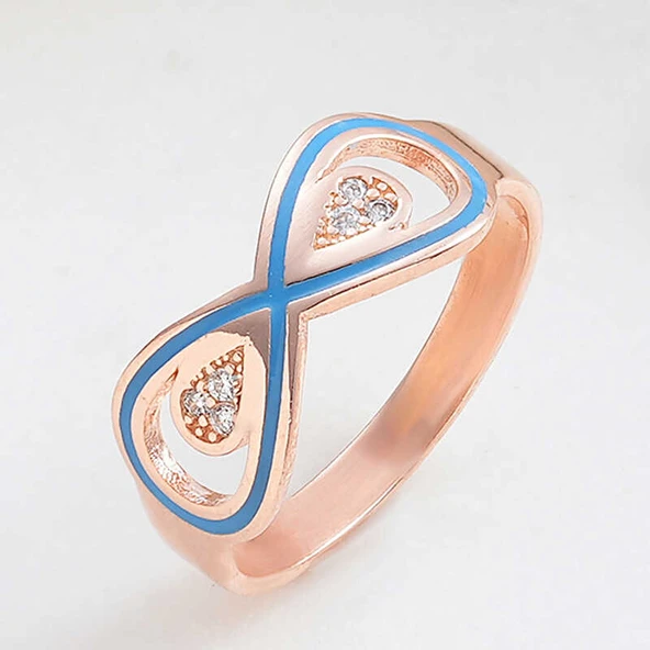 Gümüş Rose Zirkon Taşlı Sonsuzluk Kadın Yüzük  SL6189 - Resim 3