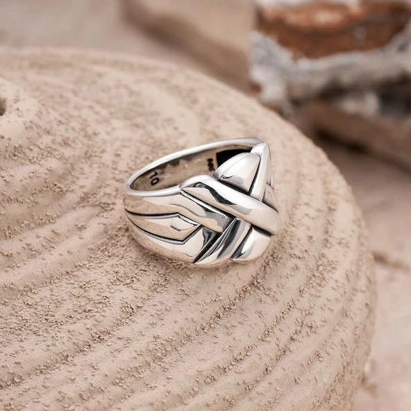 Gümüş Desenli Erkek Yüzük  SL5958 ürün görseli