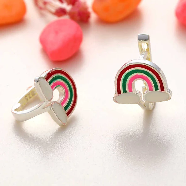 Gümüş Gökkuşağı Çocuk Küpe SL6112 ürün görseli