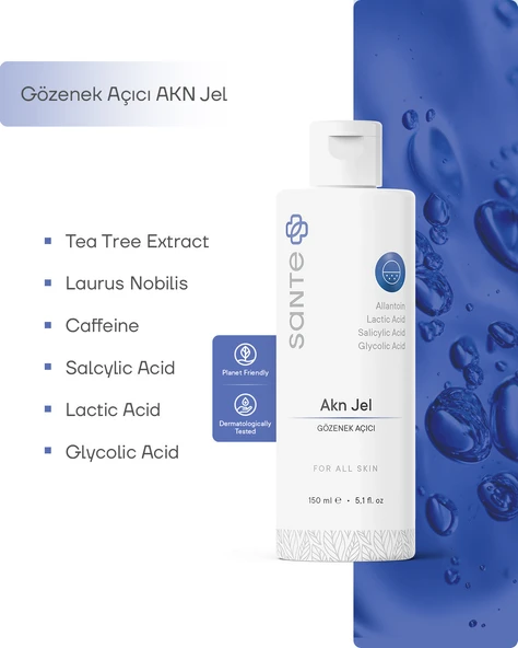 Sante Plus Akneye Eğilim Gösteren Ciltler İçin Sebum Dengeleyici Akne ve Siyah Nokta Karşıtı Yüz Yıkama Jeli 150 ML - 3