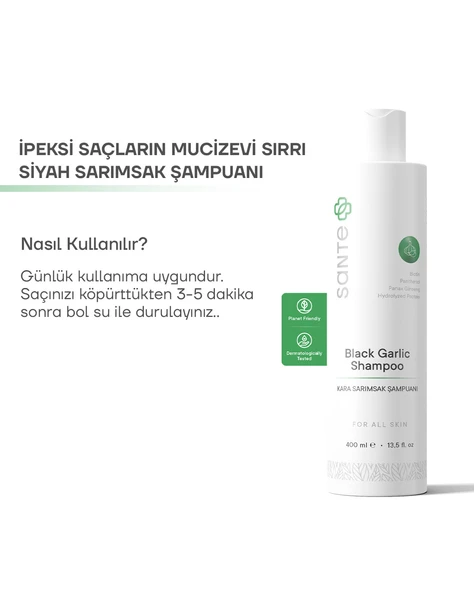 Sante Plus Dökülme ve İncelme Karşıtı Kara Sarımsak Özlü Şampuan 400 ML - 4