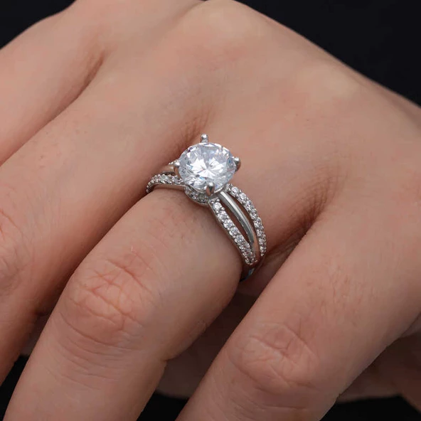 Gümüş Tek Taş Kadın Yüzük  SL6856 ürün görseli