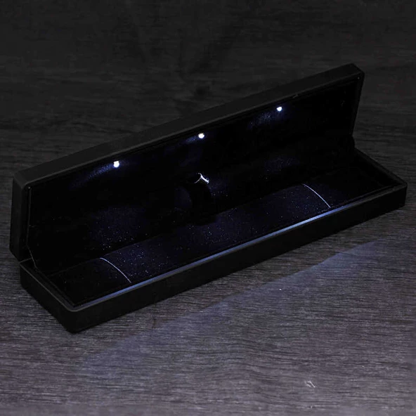 Gümüş Işıklı Kutulu 4 mm Beyaz Taşlı Su Yolu Kadın Bileklik SL6529 - Resim 9