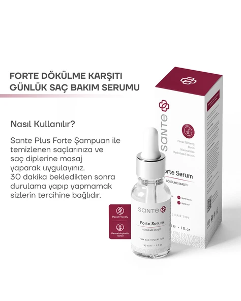 Sante Plus Yoğun Dökülme Karşıtı Biotin & Keratin Forte Saç Serumu 30 ML - 4