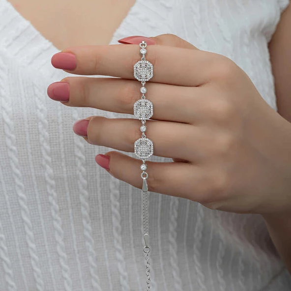 Gümüş Baget Kadın Bileklik SL6617 - Resim 3