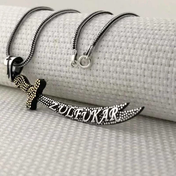 Gümüş Zülfikar Erkek Kolye SL6932 - Resim 3