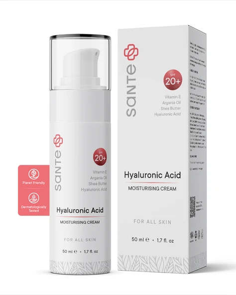 Sante Plus Yatıştırıcı Bariyer Güçlendirici Su Bazlı Hyaluronic Acid Nemlendirici Krem SPF 20+, 50 ML - 5