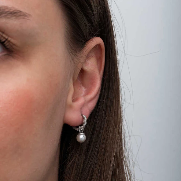 Gümüş İnci Kadın Küpe SL6671 - Resim 6