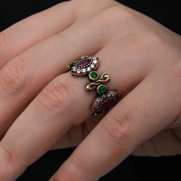 Gümüş Ayarlanabilen Otantik Mekik Kadın Yüzük  SL6719 - Resim 3